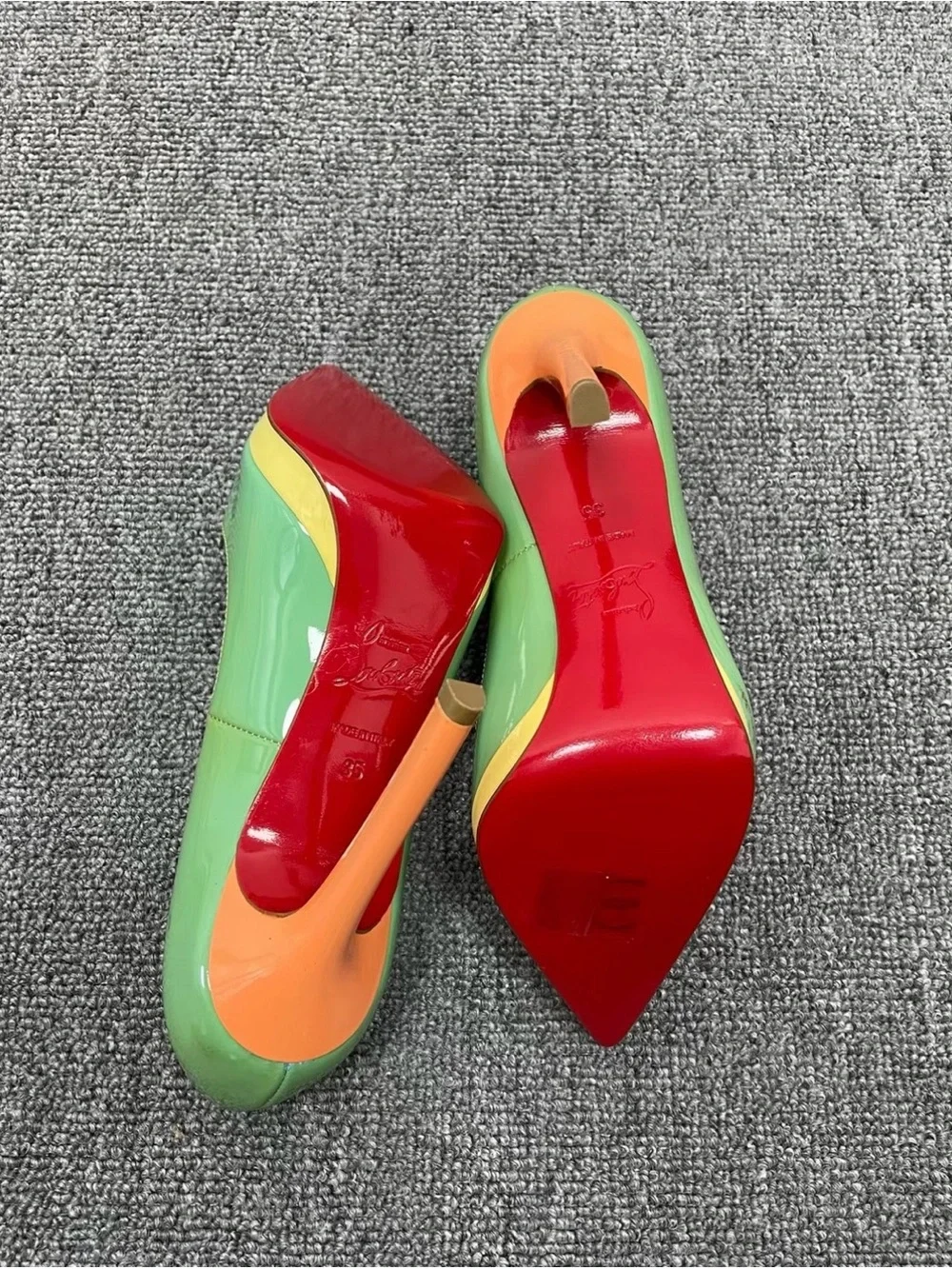 Christian Louboutin Glossy Mint Green Patent Pointed-Toe Pumps